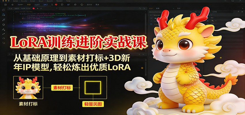 LoRA训练进阶实战课：从基础原理到素材打标+3D新年IP模型，轻松炼出优质LoRA-优优云网创