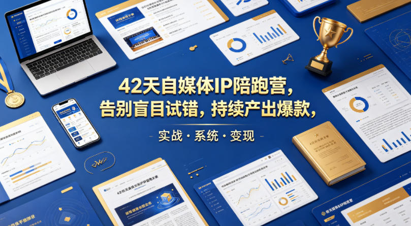 42天自媒体IP陪跑营，告别盲目试错，持续产出爆款，实战·系统·变现(更新2026)-优优云网创