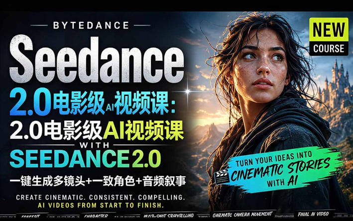 字节跳动的Seedance 2.0 AI电影视频生成制作教程，一键生成多镜头+一致角色+音频叙事-中英字幕-优优云网创