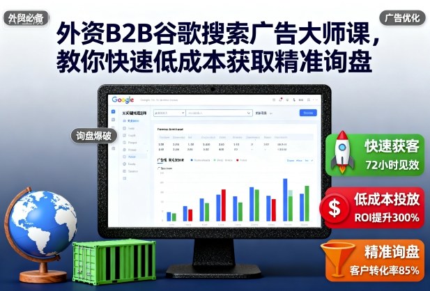 外资B2B谷歌搜索广告大师课，教你快速低成本获取精准询盘-优优云网创