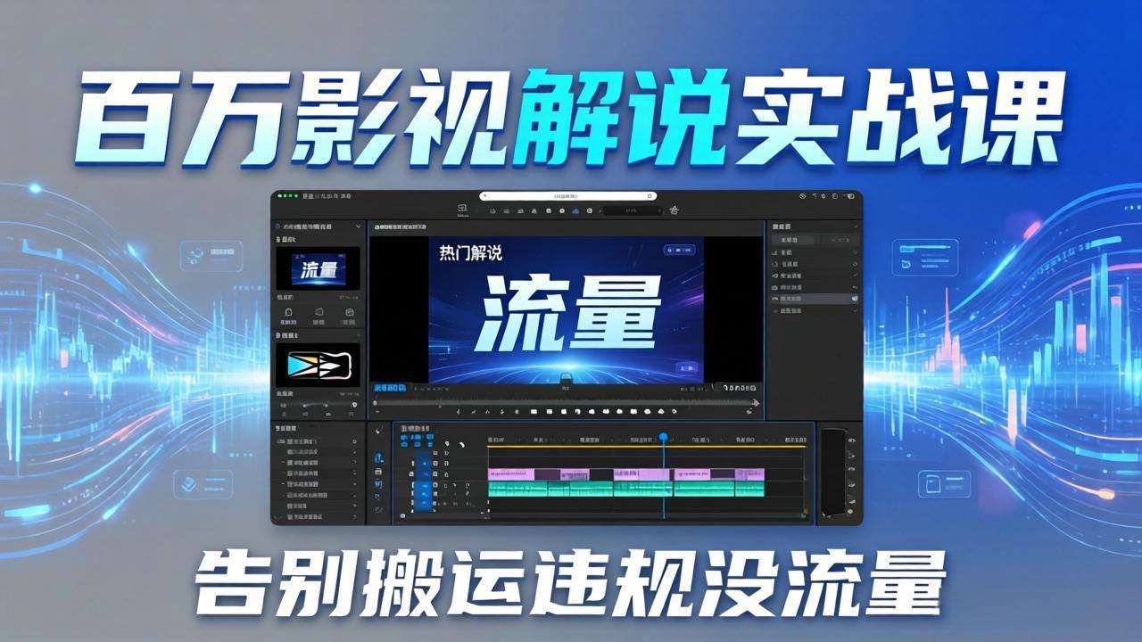 百万影视解说实战课：告别搬运违规没流量，AI文案+配音+剪映，做出能上热门的解说视频-优优云网创