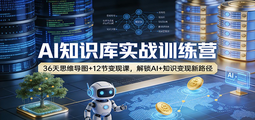 AI知识库实战训练营：36天思维导图+12节变现课，解锁AI+知识变现新路径-优优云网创