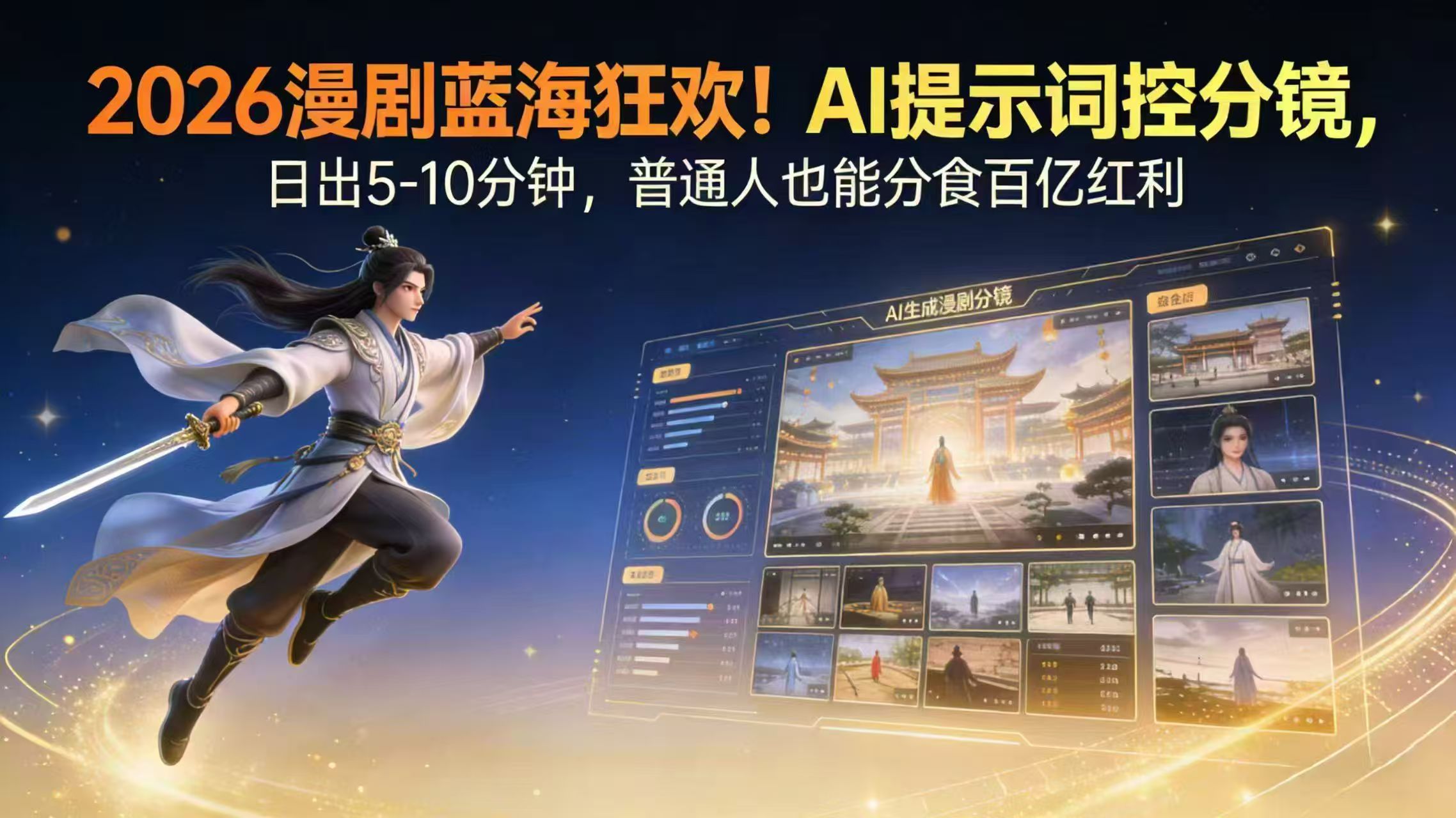 2026漫剧红利实锤！ AI 提示词控分镜， 普通人也能轻松月入过万-优优云网创