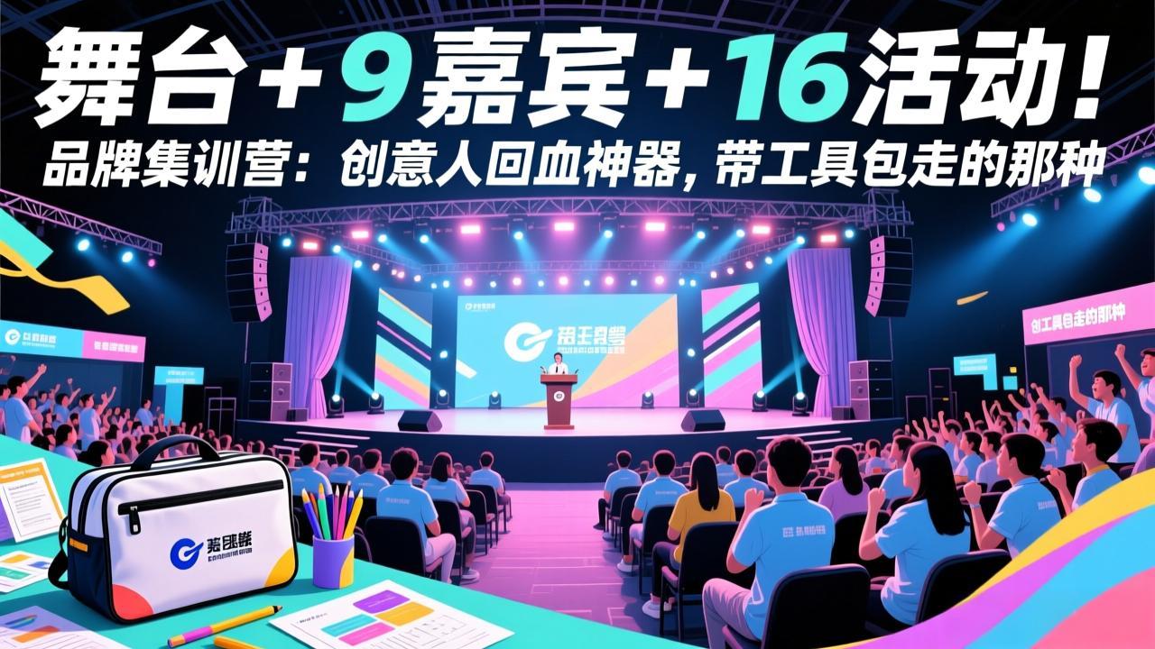 舞台 + 9 嘉宾 + 16 活动！品牌集训营：创意人回血神器，带工具包走的那种-优优云网创