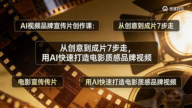AI视频品牌宣传片创作课：从创意到成片7步走，用AI快速打造电影质感品牌视频-优优云网创