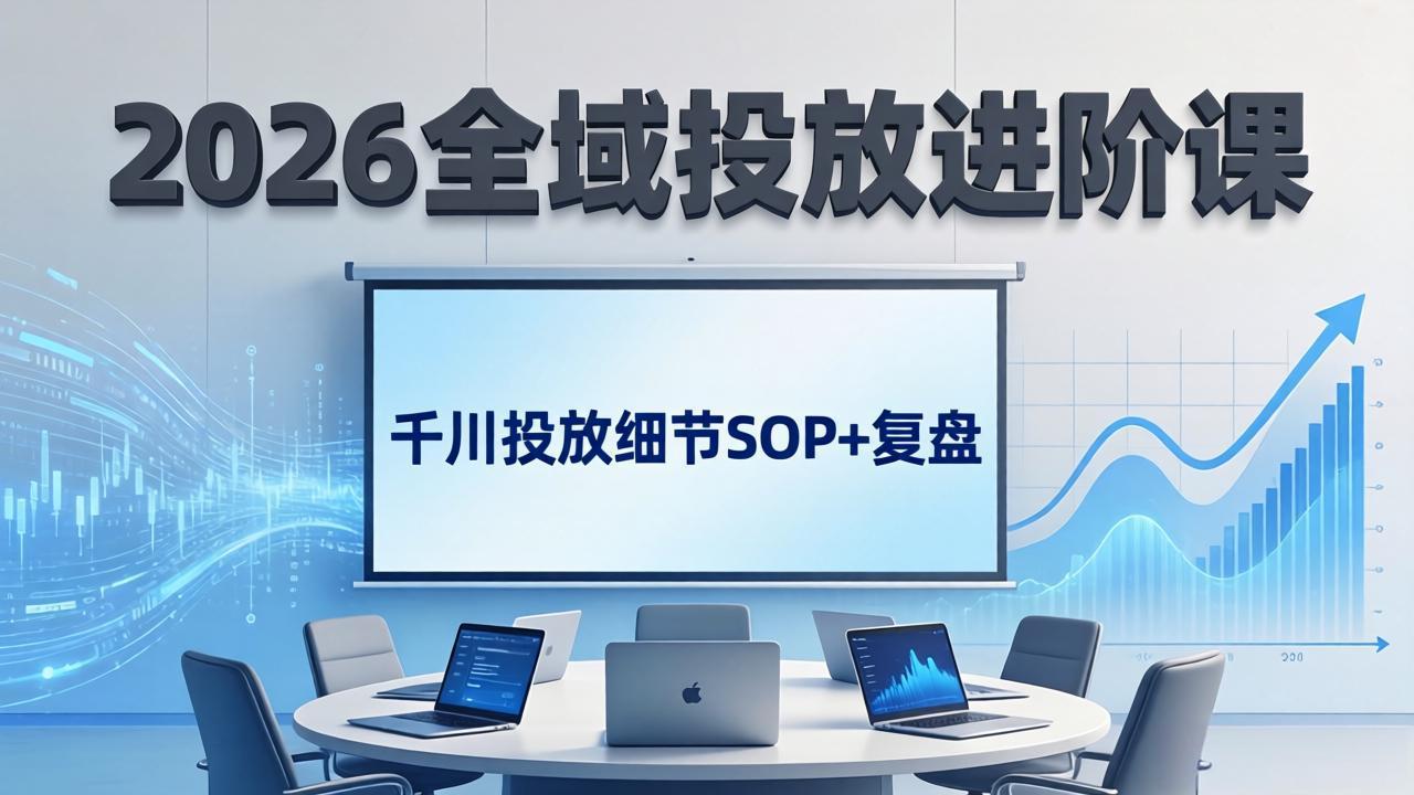 2026全域投放进阶课：杭州线下3天实战，千川投放细节SOP+复盘，撬动自然流量-优优云网创