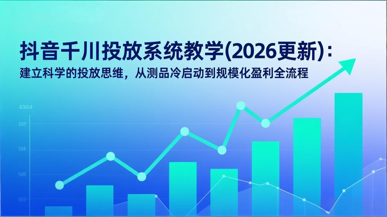 抖音千川投放系统教学(2026更新-优优云网创