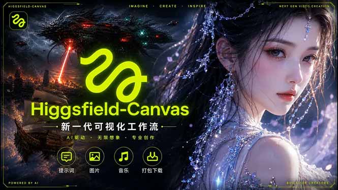 Higgsfield Canvas AI视频制作详解，节点式工作流搭建，重构新式视频创作完整教程-优优云网创