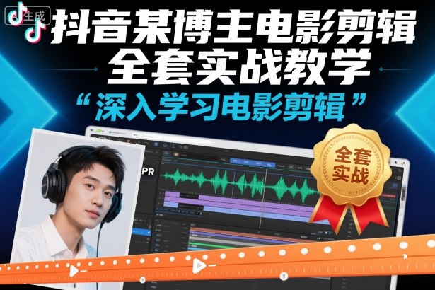 抖音某博主电影剪辑全套实战教学，深入学习电影剪辑-优优云网创