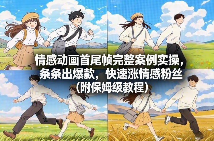情感动画首尾帧完整案例实操，条条出爆款，快速涨情感粉丝(附保姆级教程)-优优云网创
