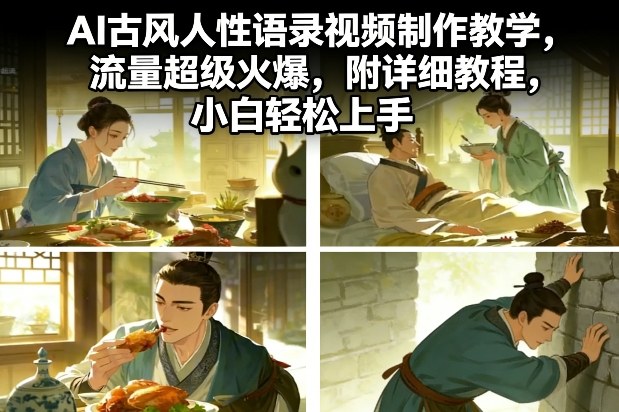 AI古风人性语录视频制作教学,流量超级火爆,附详细教程,小白轻松上手-优优云网创
