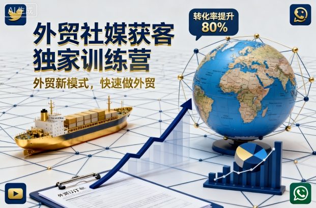 外贸社媒获客独家训练营，外贸新模式，快速做外贸(更新26年3月)-优优云网创