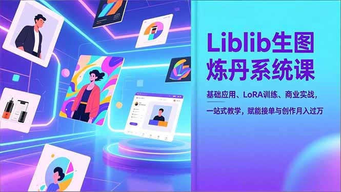 Liblib生图炼丹系统课，基础应用、LoRA训练、商业实战，一站式教学，赋能接单与创作月入过万-优优云网创