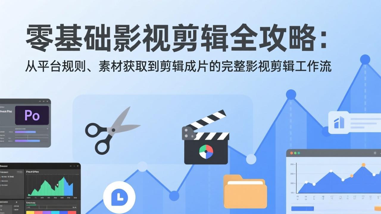 零基础影视剪辑全攻略：从平台规则、素材获取到剪辑成片的完整影视剪辑工作流-优优云网创
