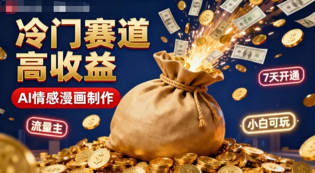 公众号冷门赛道，用AI做情感漫画，7天开通流量主，操作简单，小白可玩-优优云网创