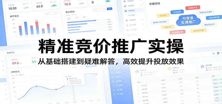 精准竞价推广实操：从基础搭建到疑难解答，高效提升投放效果-优优云网创