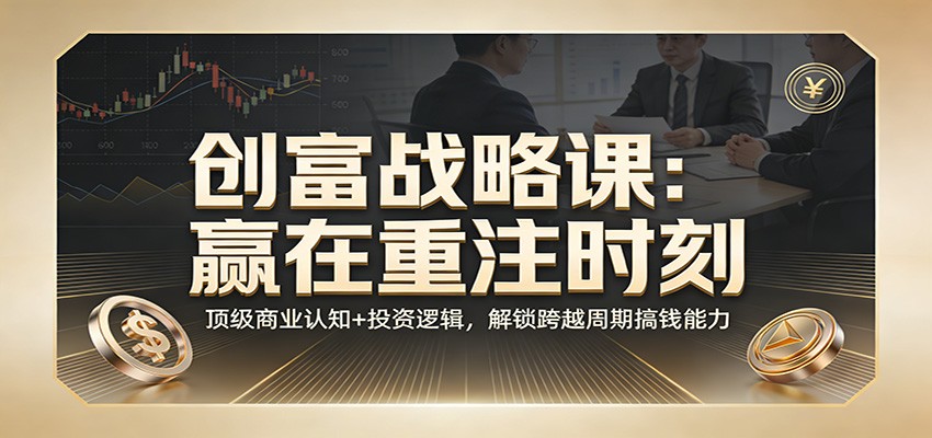 《创富战略课:赢在重注时刻》顶级商业认知+投资逻辑,解锁跨越周期搞钱能力-优优云网创