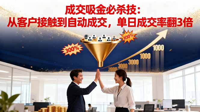 吸金成交营销必杀技：从客户接触到自动成交，单日成交率翻3倍-优优云网创