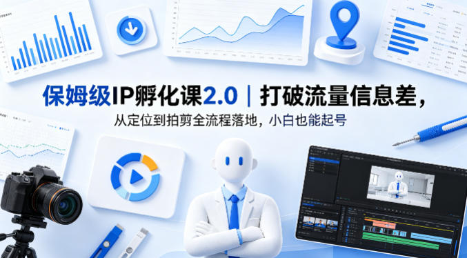 保姆级IP孵化课2.0|打破流量信息差,从定位到拍剪全流程落地,小白也能起号-优优云网创