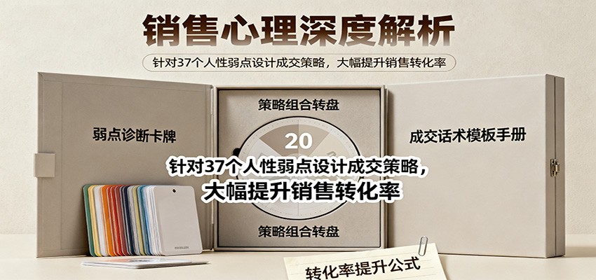 销售心理深度解析：针对37个人性弱点设计成交策略，大幅提升销售转化率！-优优云网创