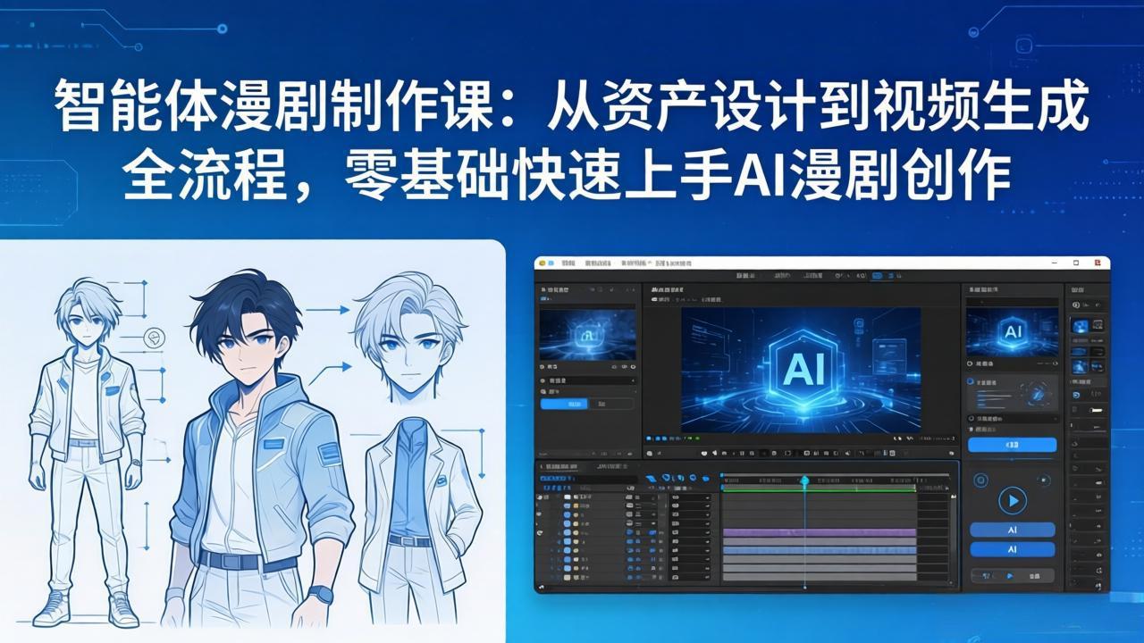智能体漫剧制作课：从资产设计到视频生成全流程，零基础快速上手AI漫剧创作-优优云网创