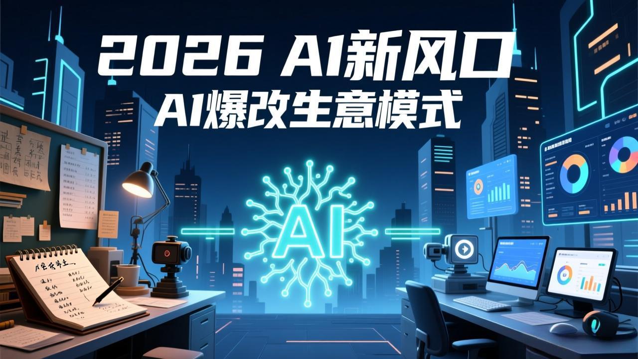 2026年AI创富新风口，用人工智能爆改你的生意模式，从短视频到直播全面降本增效抢占先机-优优云网创