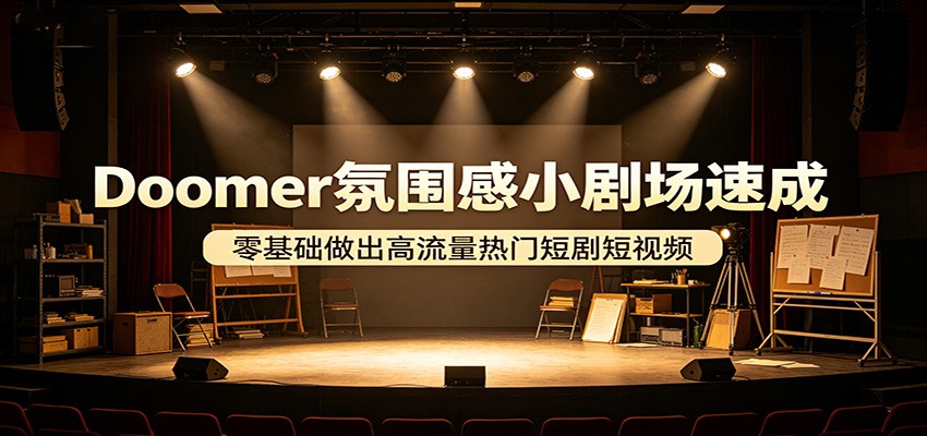 Doomer氛围感小剧场速成，零基础做出高流量热门短剧短视频-优优云网创