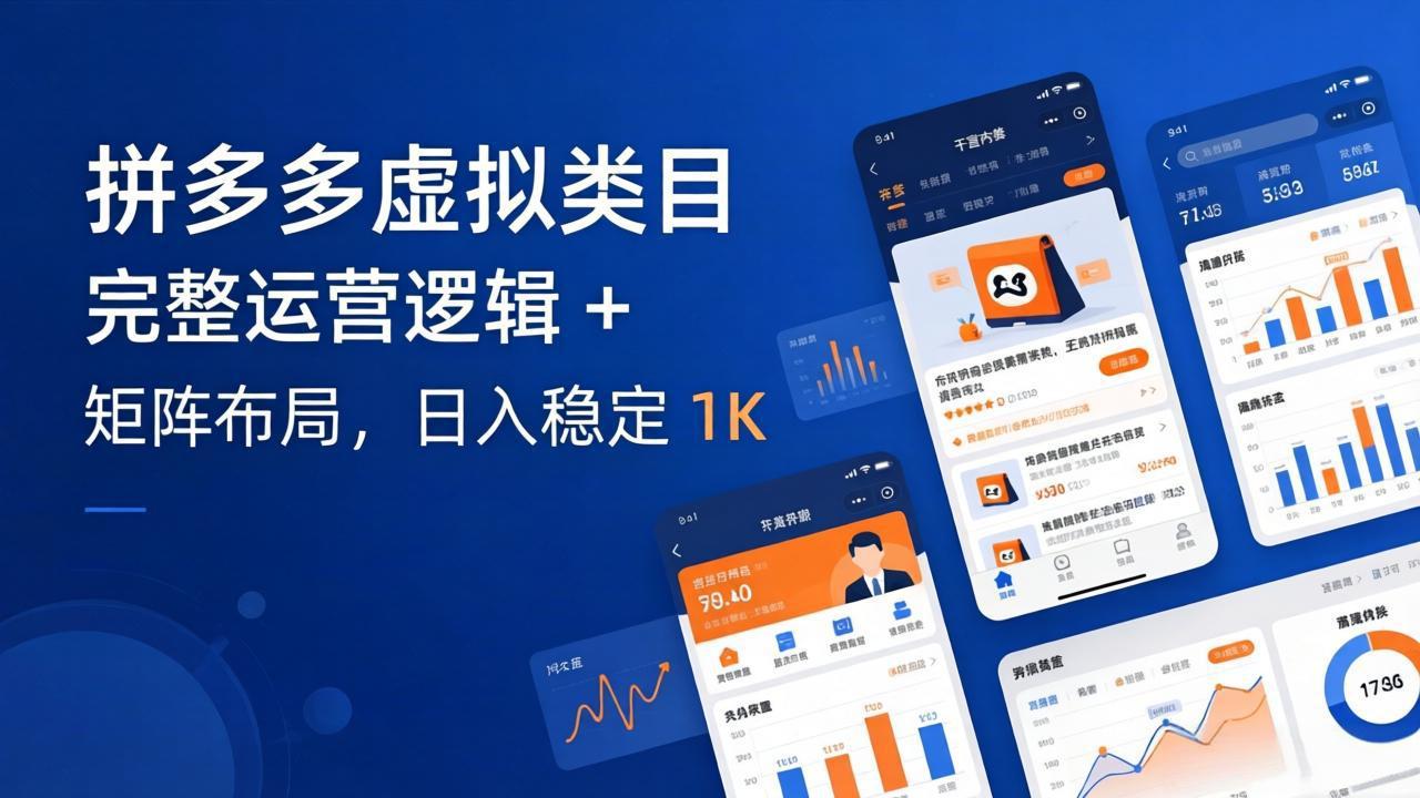 拼多多虚拟类目干货：完整运营逻辑 + 矩阵布局，日入稳定 1K-优优云网创