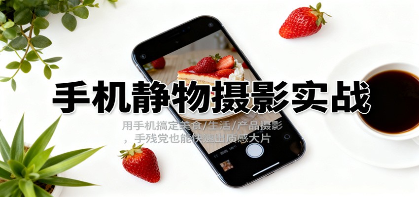 手机静物摄影实战，用手机搞定美食/生活/产品摄影，手残党也能快速出质感大片-优优云网创