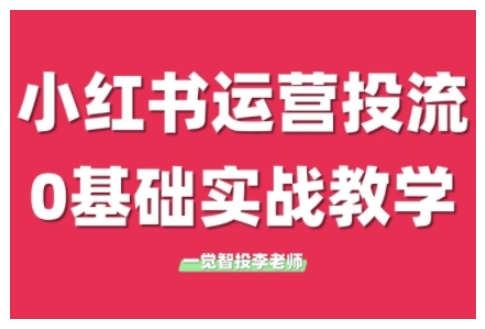 小红书运营投流，小红书广告投放从0到1的实战课，学完即可开始投放（更新26年）