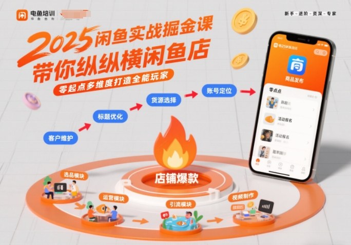 2025闲鱼实战掘金课，带你纵横闲鱼店，零起点多维度打造全能玩家