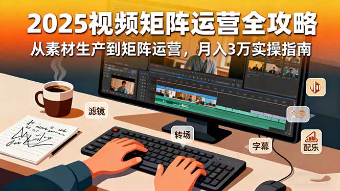 2025短视频矩阵运营全攻略：从素材生产到矩阵运营，月入3万实操指南-优优云网创