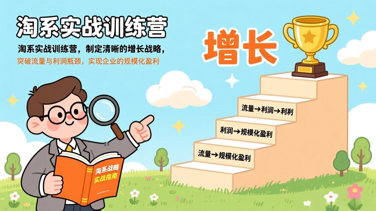 淘系实战训练营，制定清晰的增长战略，突破流量与利润瓶颈，实现企业的规模化盈利-优优云网创