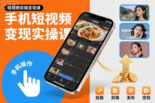 手机短视频变现实操课,短视频剪辑变现课-优优云网创