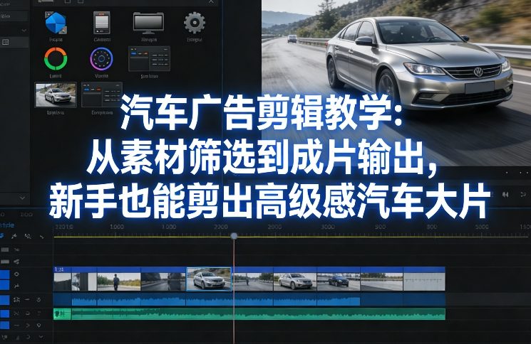 汽车广告剪辑教学:从素材筛选到成片输出,新手也能剪出高级感汽车大片-优优云网创