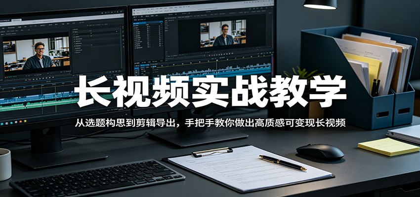 长视频实战教学,从选题构思到剪辑导出,手把手教你做出高质感可变现长视频-优优云网创