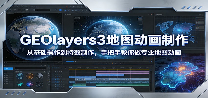 GEOlayers3地图动画制作：从基础操作到特效制作，手把手教你做专业地图动画-优优云网创