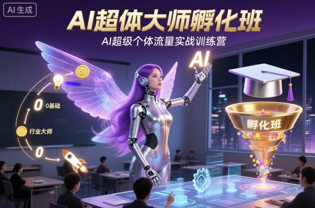 AI超体大师孵化班,AI超级个体流量实战训练营-优优云网创