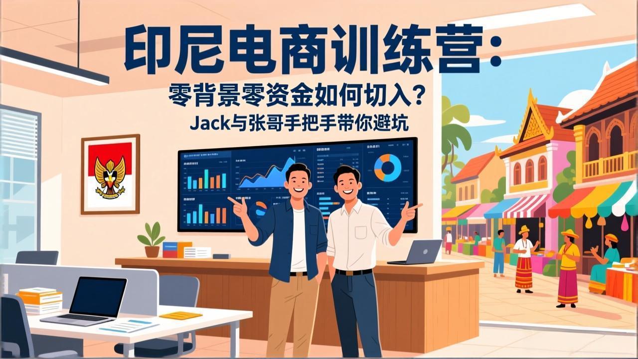 印尼电商训练营：零背景零资金如何切入？Jack与张哥手把手带你避坑-优优云网创