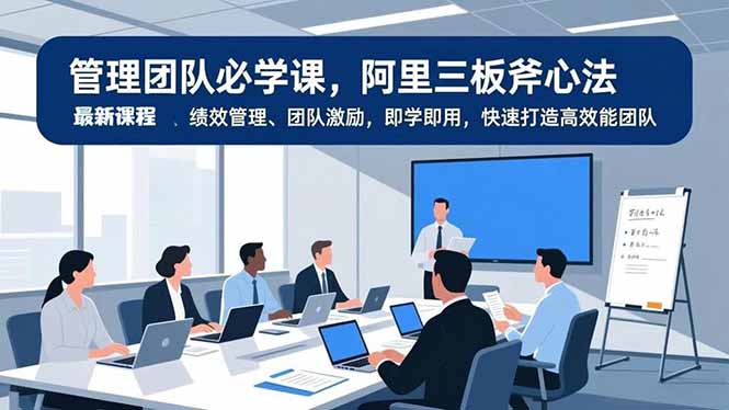 管理团队必学课，阿里三板斧心法、绩效管理、团队激励，即学即用，快速打造高效能团队-优优云网创