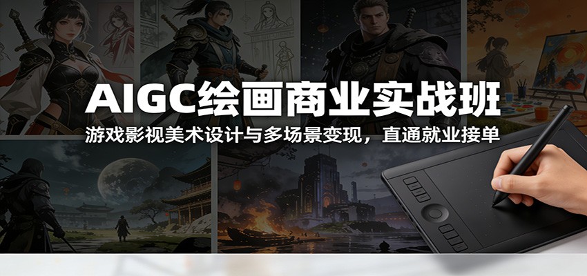 AIGC绘画商业实战班：游戏影视美术设计与多场景变现，直通就业接单-优优云网创